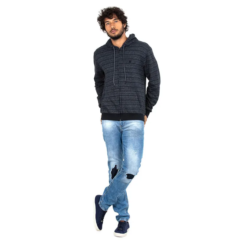 Moletom Masculino Com Zíper Polo Wear Cinza G