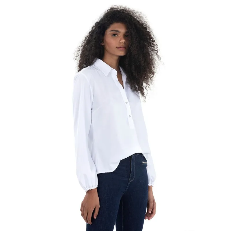 Camisa Meia Vista Recorte Costas Branco Polo Wear 117362 GG