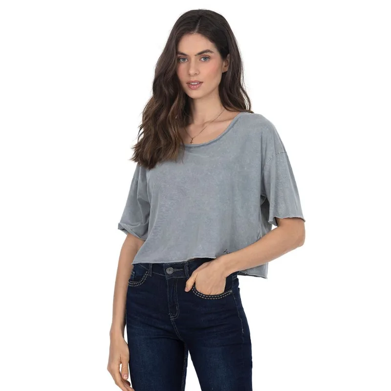 Camiseta Cropped Cinza Claro Polo Wear P