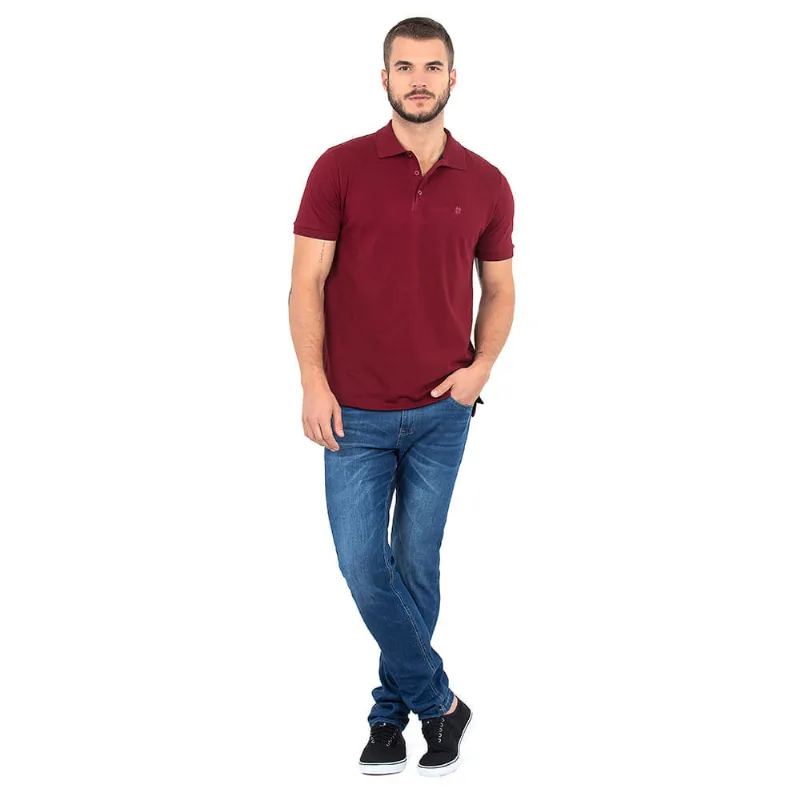 Camisa Polo Piquet 1 Polo Wear Vinho G
