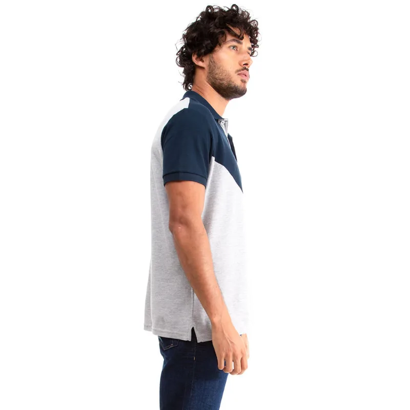 Camiseta Polo Piquet Recortes Polo Wear Cinza G