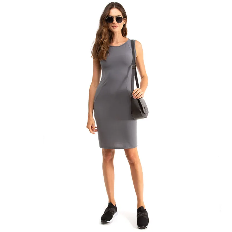 Vestido Recortes Polo Wear Cinza P