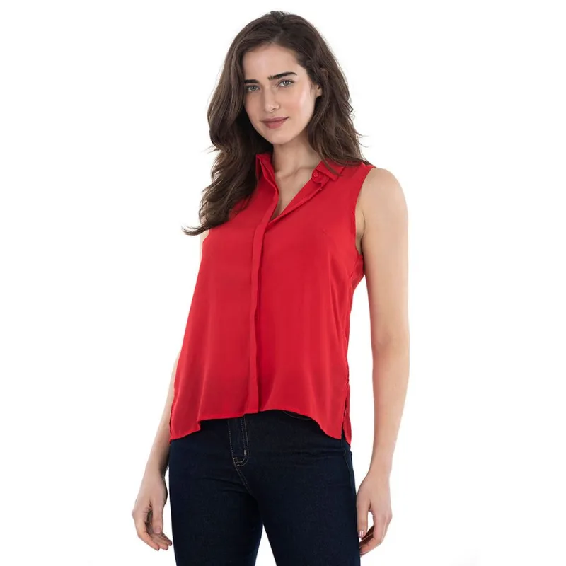 Blusa Sem Manga Vista Coberta Vermelho Polo Wear 115793 P