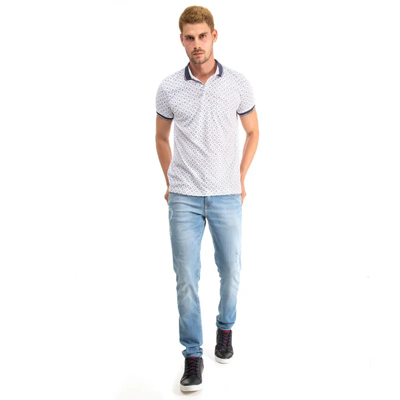 Polo Mini Print Polo Wear Azul GG