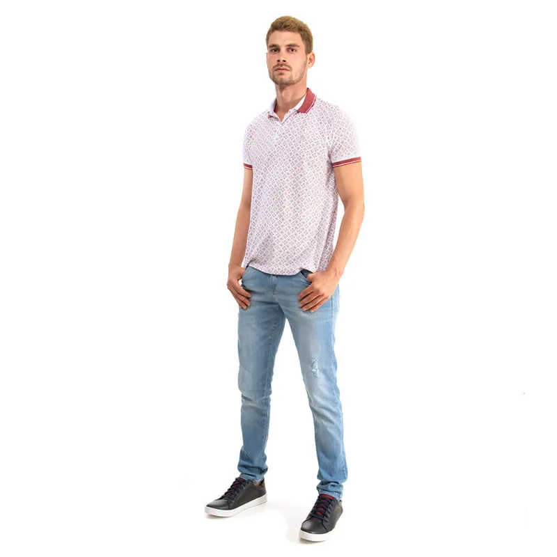 Polo Mini Print Polo Wear Vermelho P