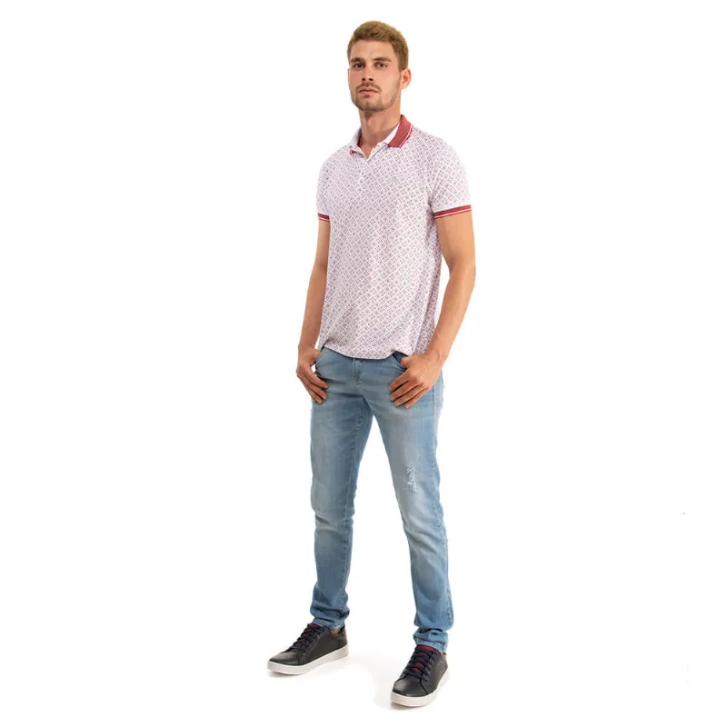 Polo Mini Print Polo Wear Vermelho G1