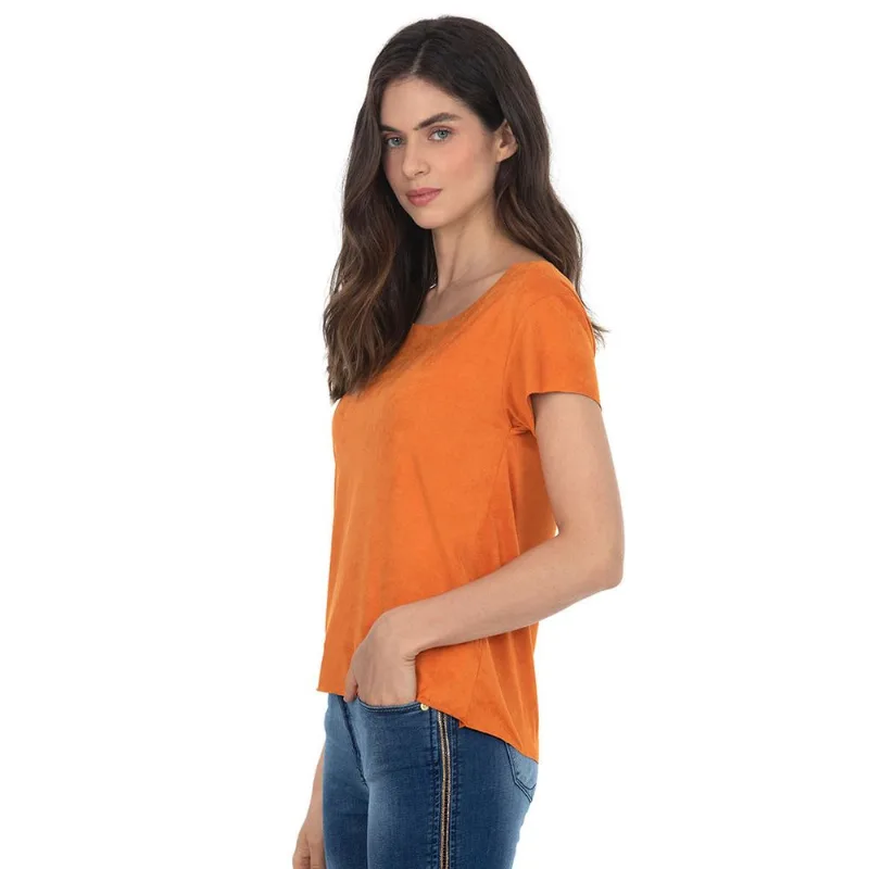 Blusa Suede Gola Canoa Polo Wear Laranja M