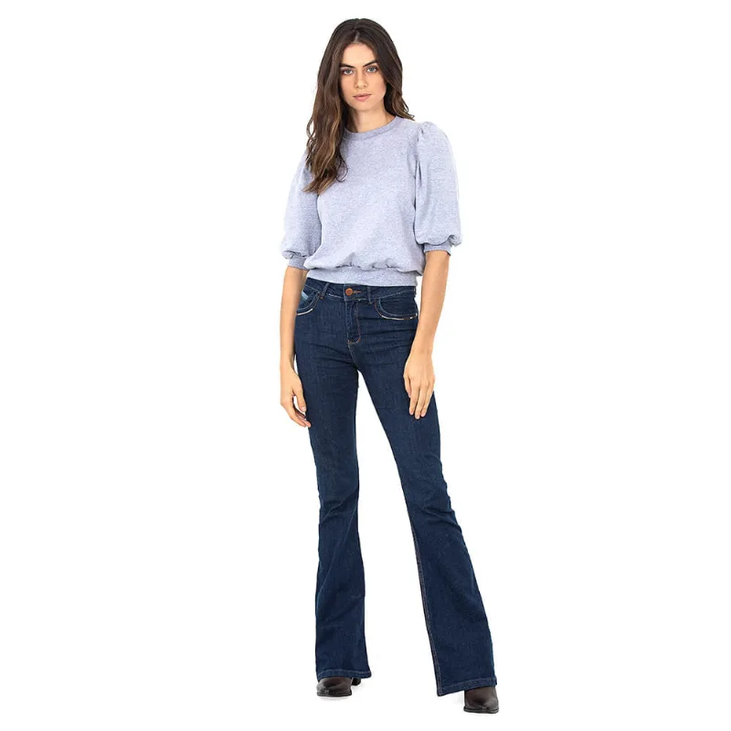 Blusa De Moletom Manga Bufante Polo Wear Cinza Claro M