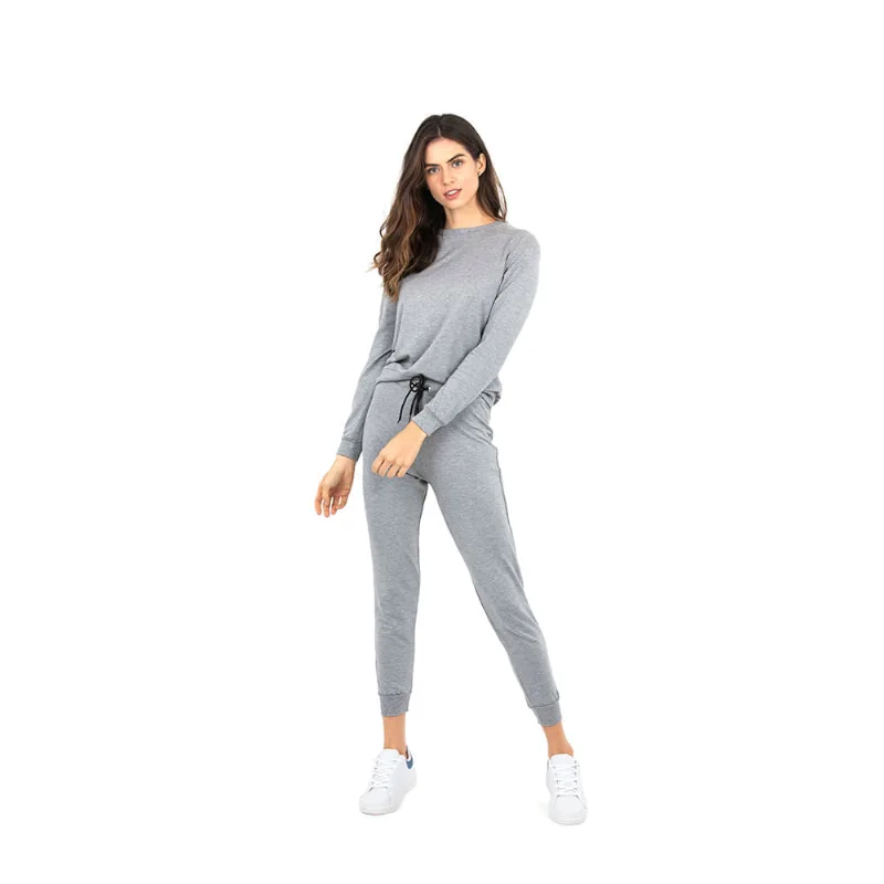 Calça Feminina Meia Malha Polo Wear Cinza P