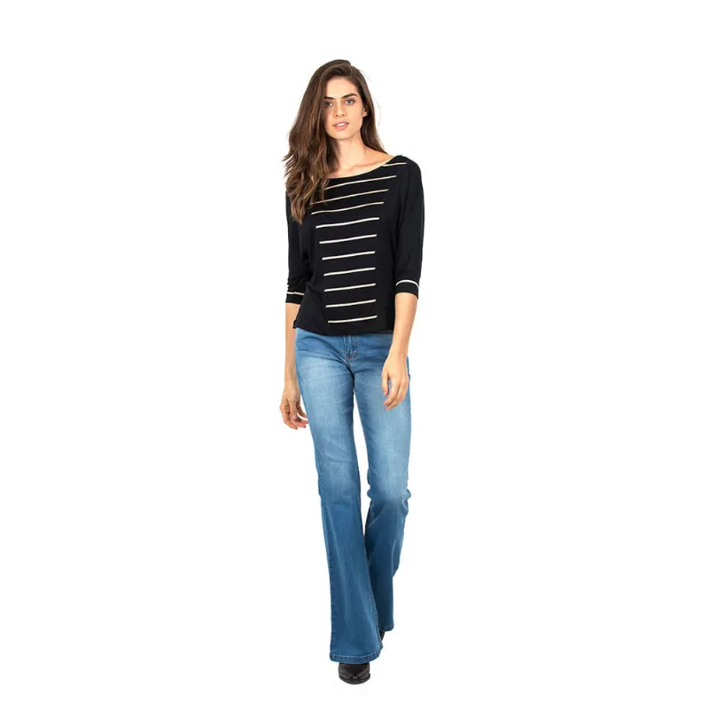Blusa 7/8 Canoa Polo Wear Preto G