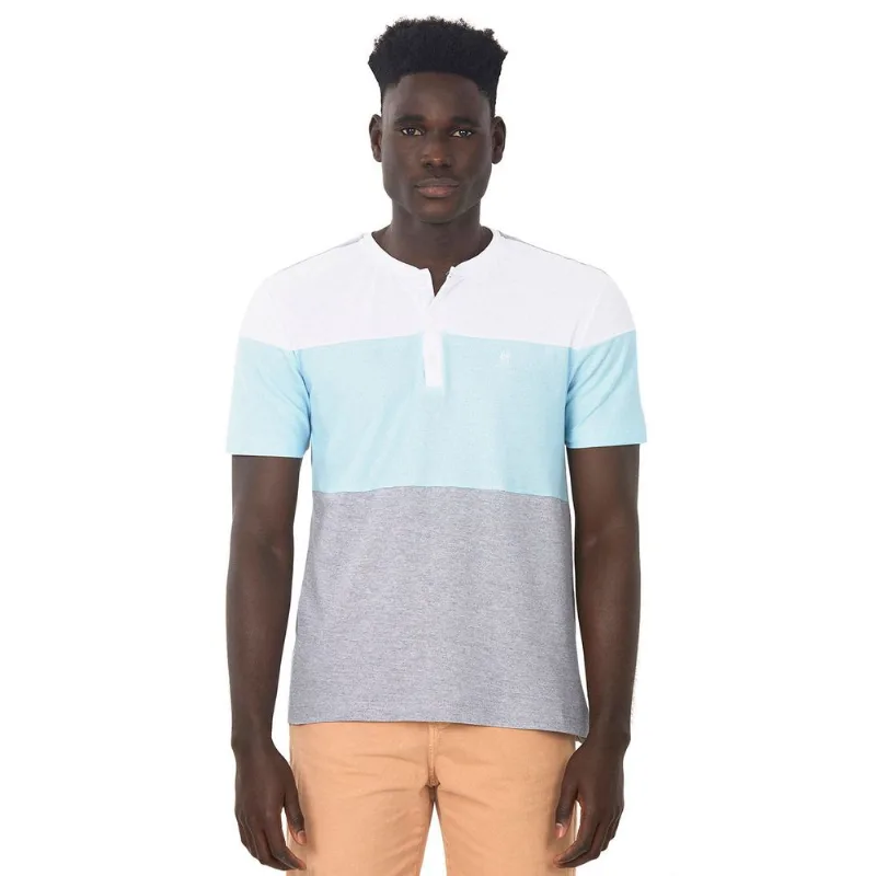 Camiseta Recorte Com Gola Portuguesa Polo Wear Azul Claro M