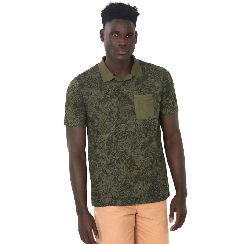 Polo Estampada Verde Escuro Polo Wear G