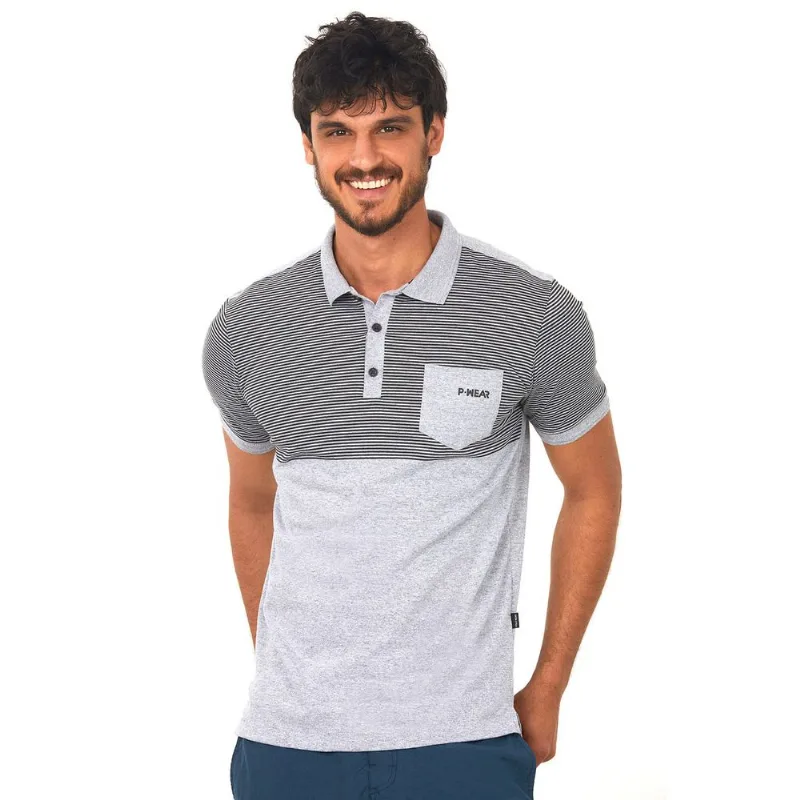 Polo Recorte Polo Wear Mescla Médio CinzaMédio P