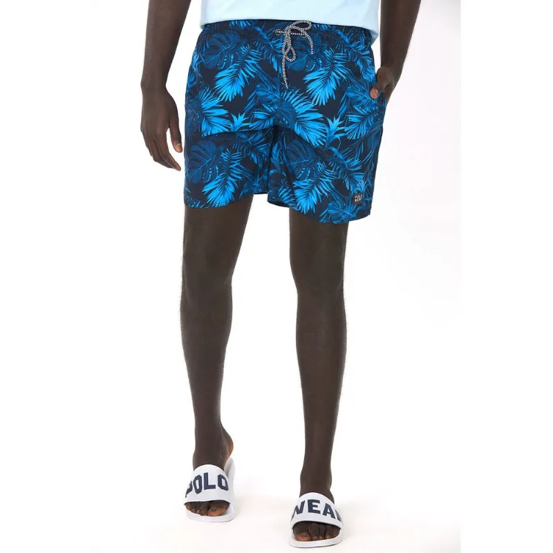 Short Volei Estampado Polo Wear Azul Escuro M