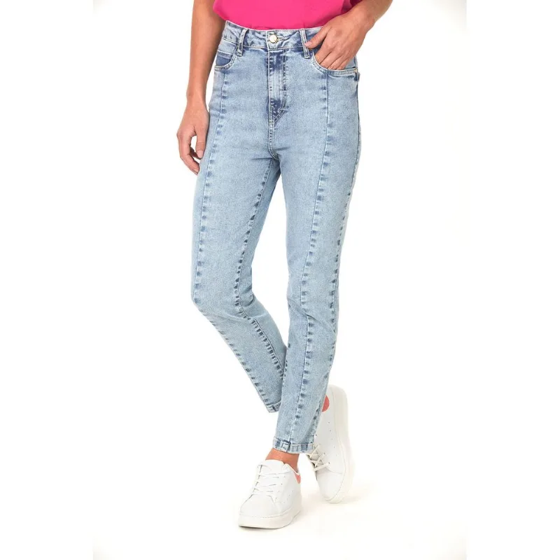 Calça Feminina Recorte Polo Wear Jeans Claro 40