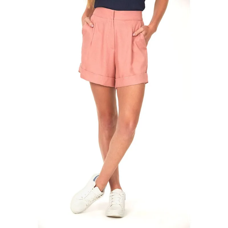 Short Prega Barra Italiana Polo Wear Rosa Médio P