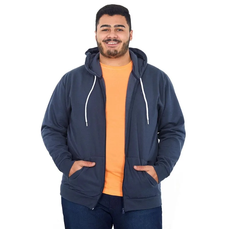 Moletom Aberto Com Bordado Polo Wear Azul Escuro G1