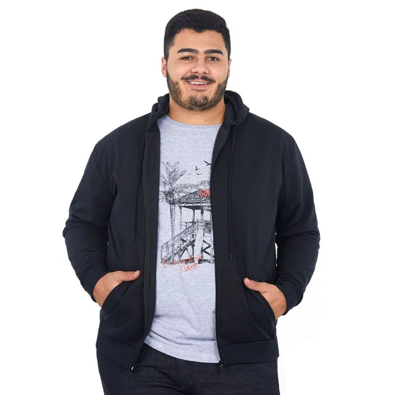 Moletom Aberto Com Bordado Polo Wear Preto G4