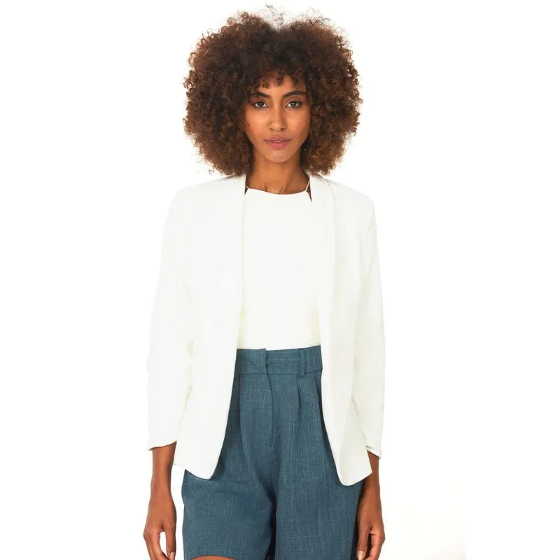Blazer Manga Franzida Polo Wear Off White Branco M
