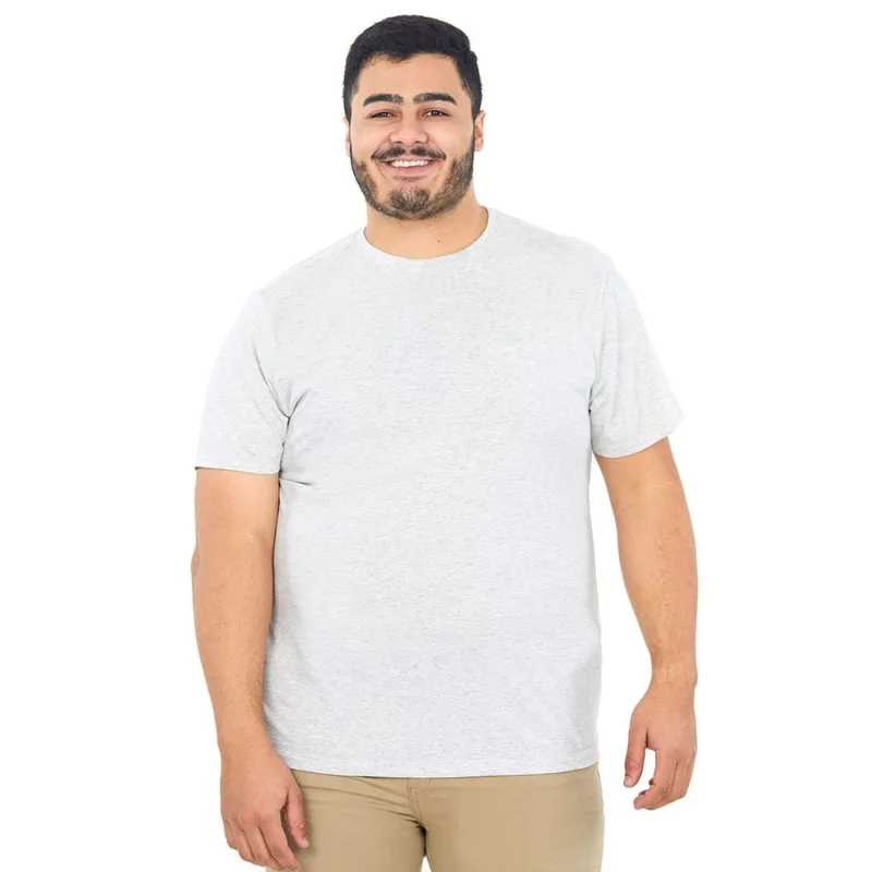 Camiseta Gola Careca Over Polo Wear Mescla Cinza G2