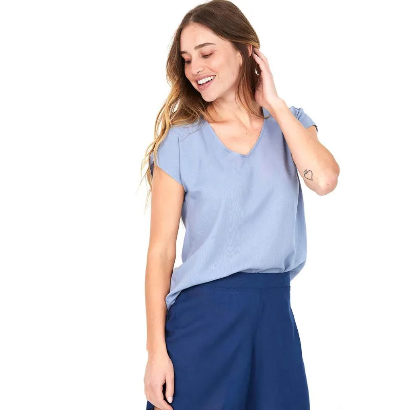 Blusa Feminina Viscose Polo Wear Azul Médio M