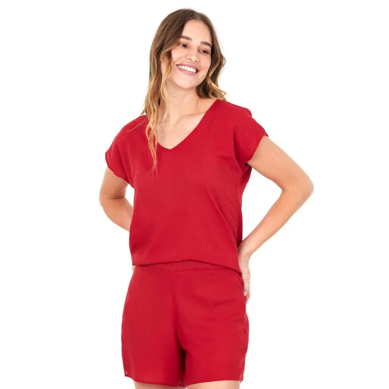 Blusa Feminina Viscose Polo Wear Vermelho Médio PP