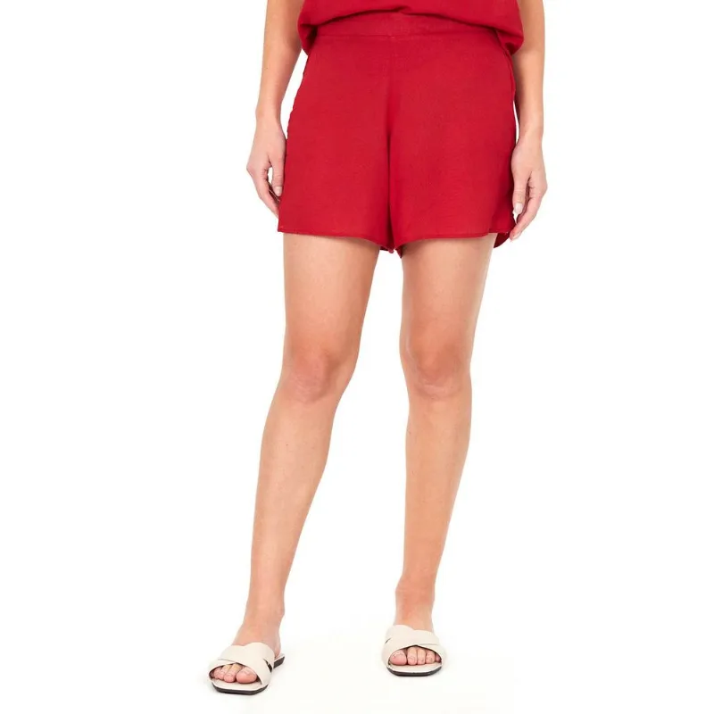 Short Feminino Cós Com Elástico Polo Wear Vermelho Médio P