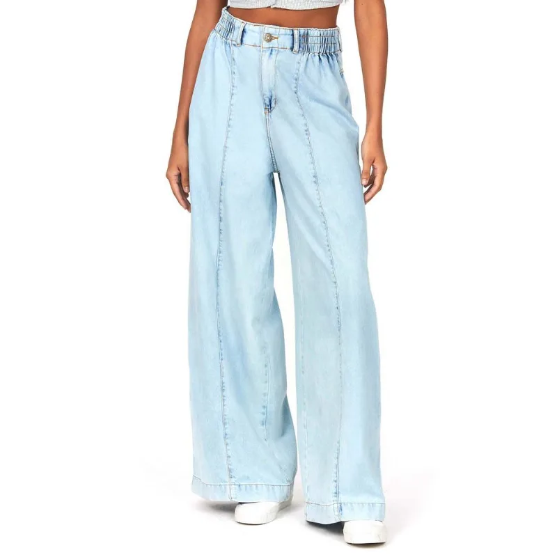 Calça Feminina Wide Leg Polo Wear Jeans Claro 38