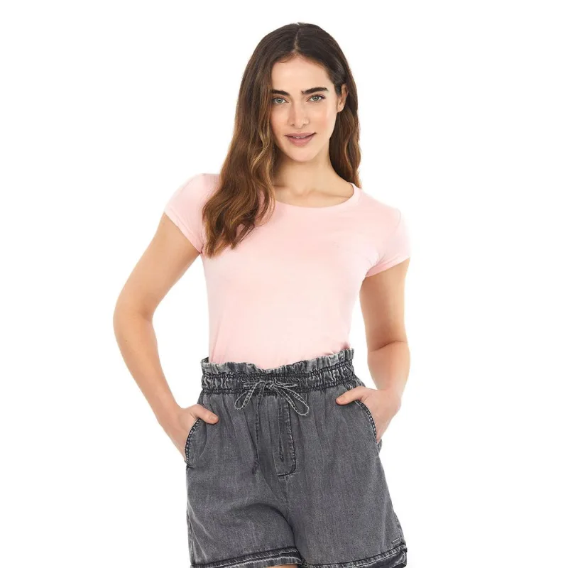 Camiseta Basica Bordada Decote Careca Polo Wear Rosa Claro P