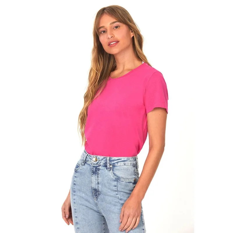 Camiseta Fem Silk Polo Wear Rosa Escuro M