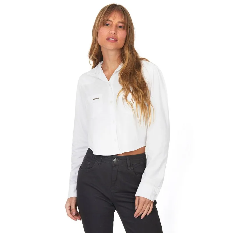 Camisa Feminina Seduza Cropped Polo Wear Branco 40