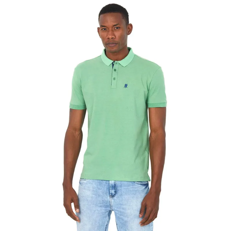 Polo Meia Malha Com Elastano Polo Wear Verde Médio G