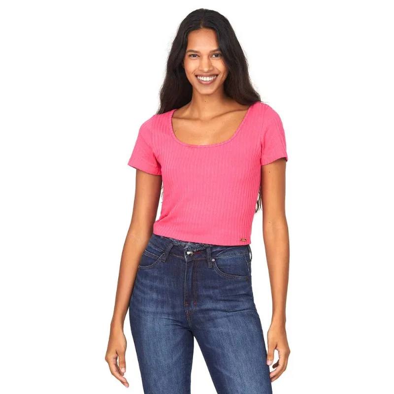 Cropped Básico Polo Wear Rosa Médio PP
