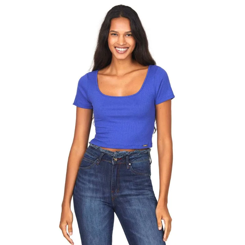 Cropped Básico Polo Wear Azul Escuro P