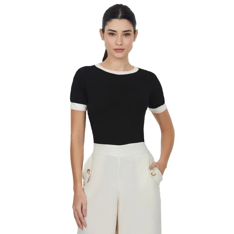 Blusa Detalhes Contrastantes Polo Wear Preto PP