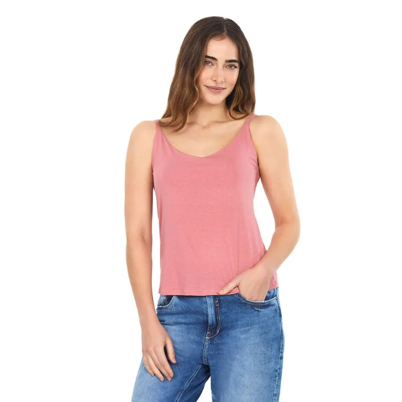 Regata Lisa Decote V Polo Wear Rosa Médio PP