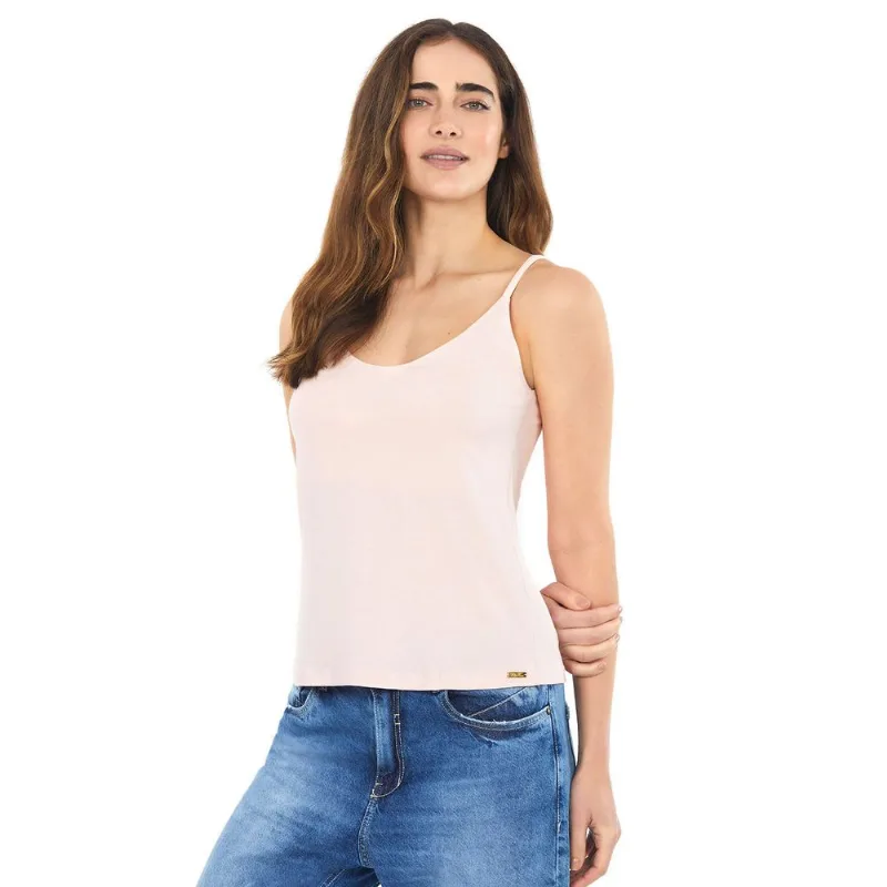 Regata Lisa Decote V Polo Wear Rosa Claro P