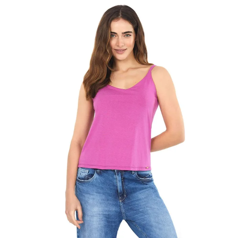 Regata Lisa Decote V Polo Wear Rosa Escuro G