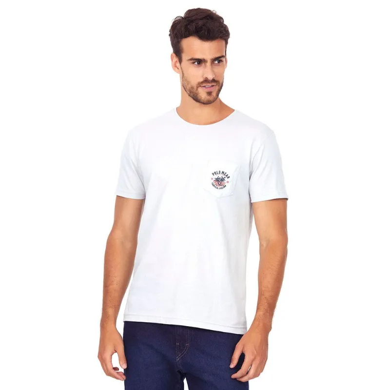 Camiseta Com Bolso Polo Wear Cinza Claro P