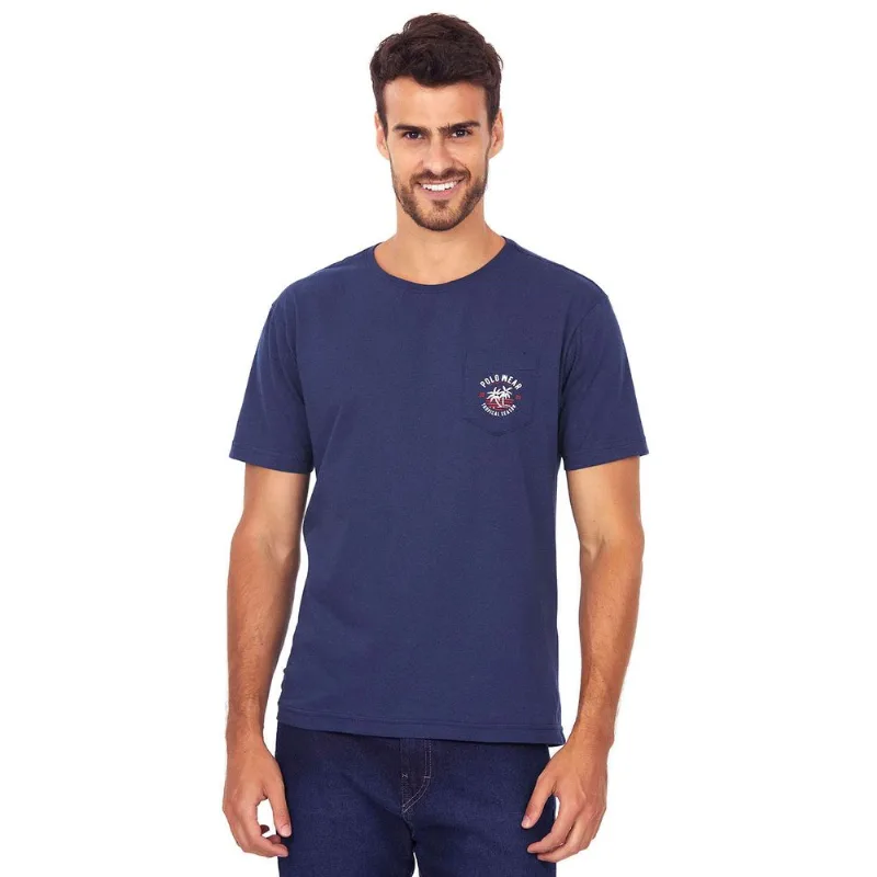 Camiseta Com Bolso Polo Wear Azul Escuro GG