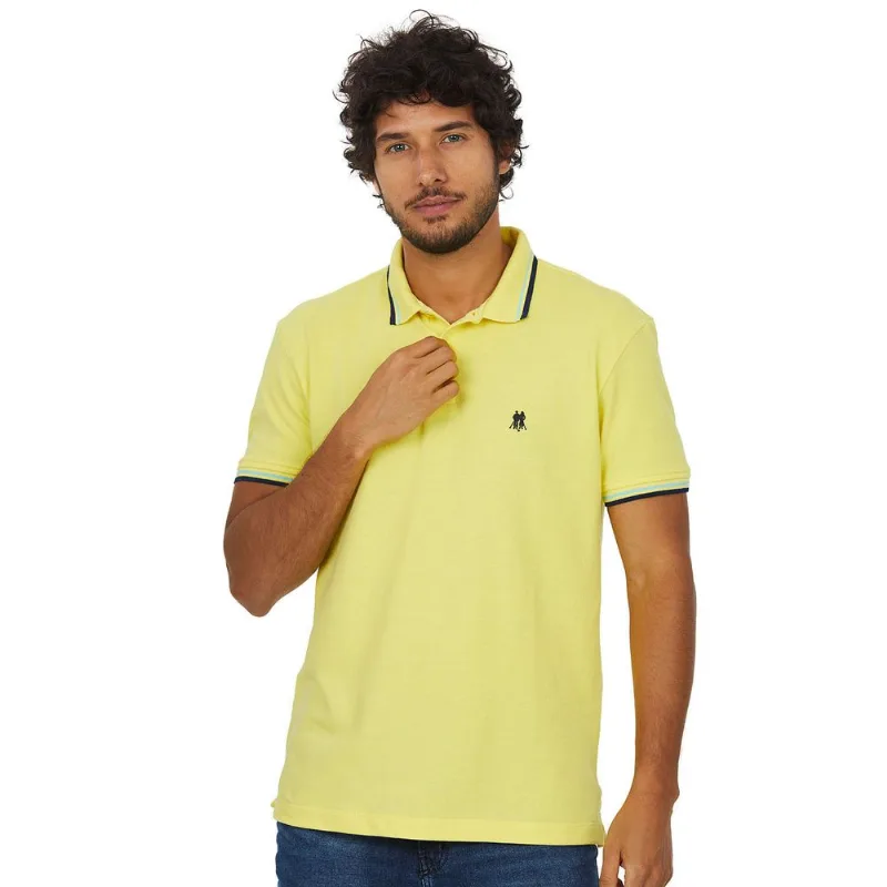 Polo Piquet Polo Wear Amarelo Médio Marrom P