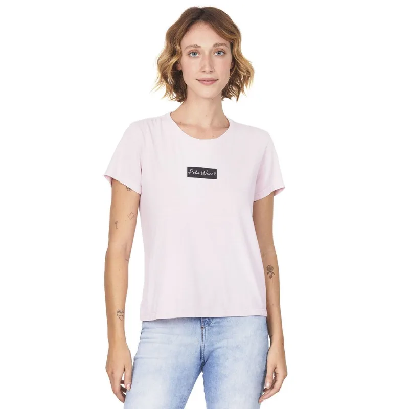 Camiseta Feminina Silk Polo Wear Rosa Claro GG
