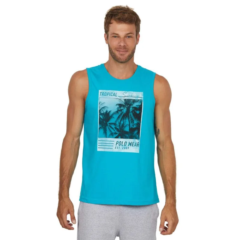 Regata Estampada Polo Wear Azul Médio M