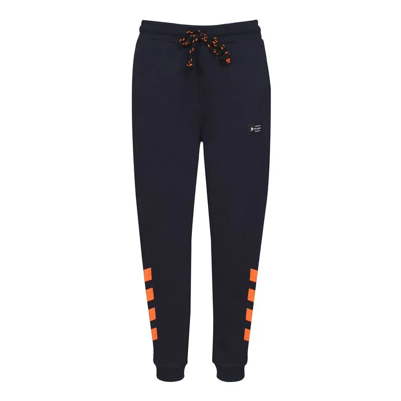 Calça Moletom Recorte Lateral Infantil Masculina Azul Escuro Polo Wear 4