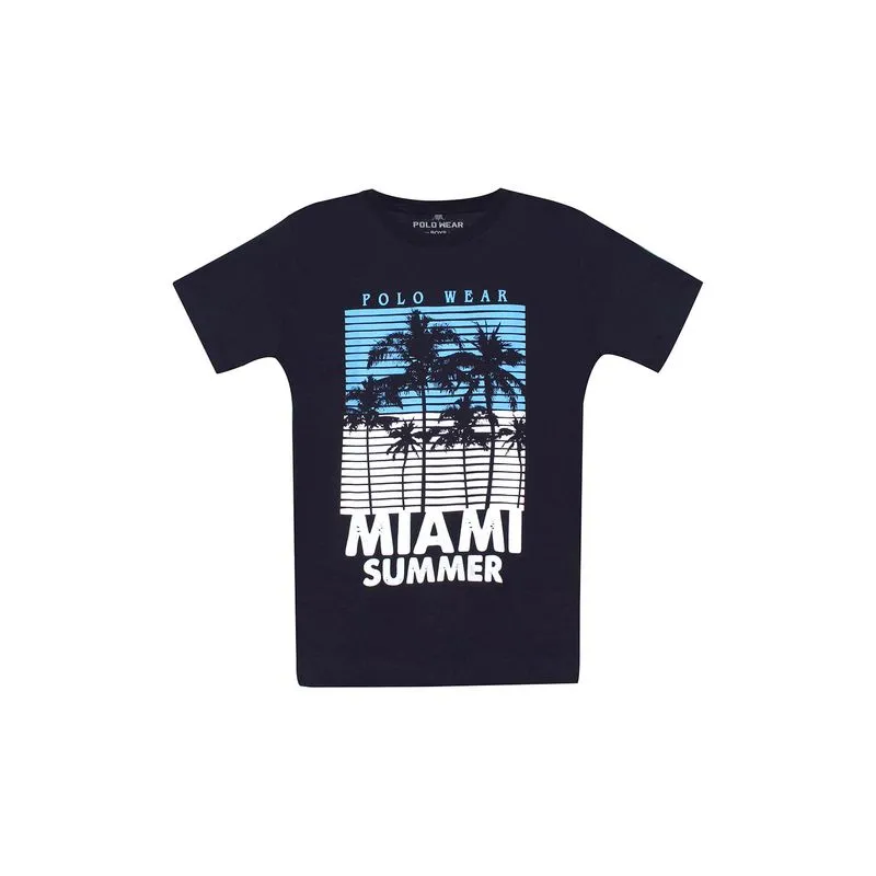 Camiseta Estampada Infantil Masculina Marinho Polo Wear Azul 14
