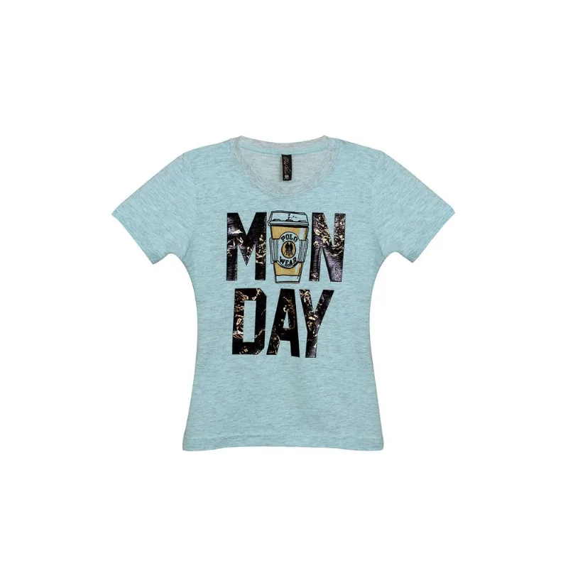 T Shirt Infantil Feminina Monday Verde Polo Wear 6
