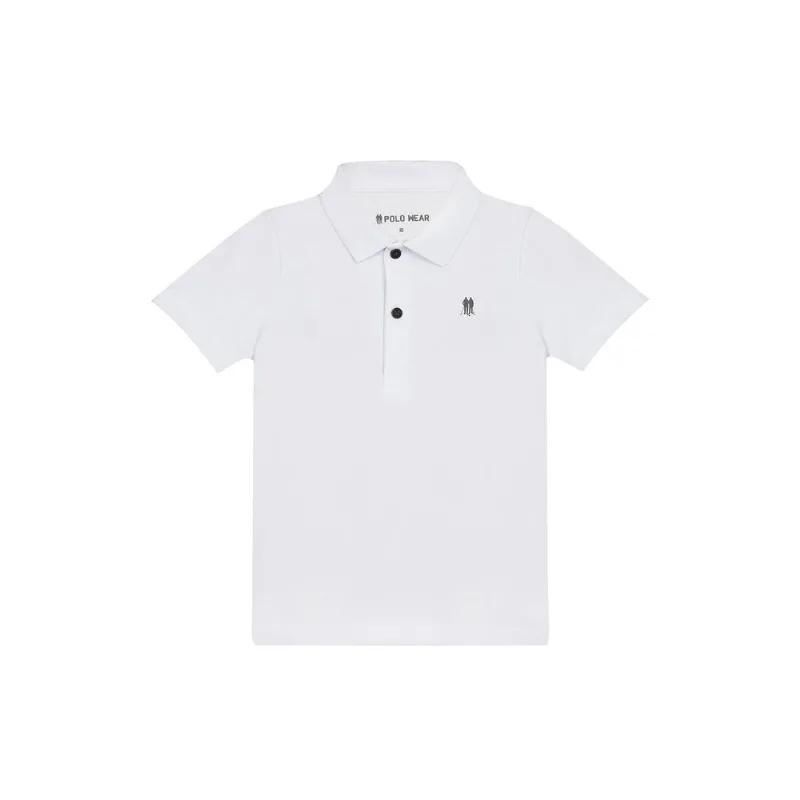Polo Básica Piquet Infantil Masculina Branco Polo Wear 12