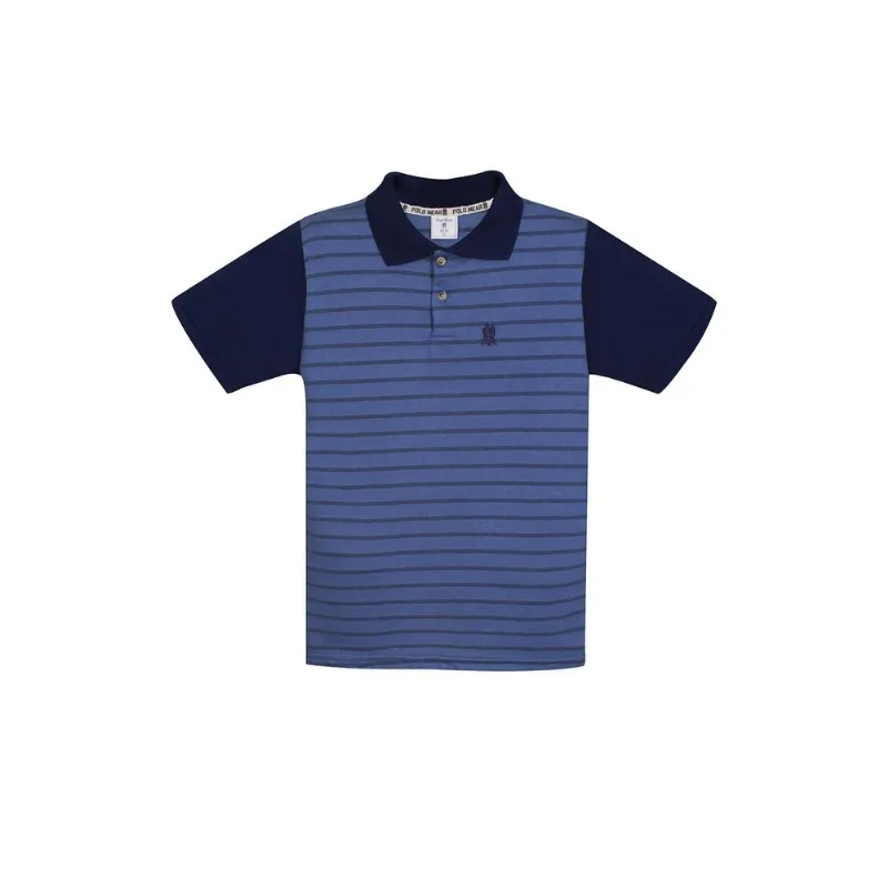Polo Listras Infantil Masculina Azul Escuro Polo Wear 10