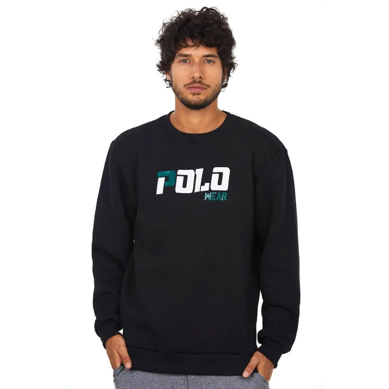 Blusa Masculina Moletom Polo Wear Preto GG