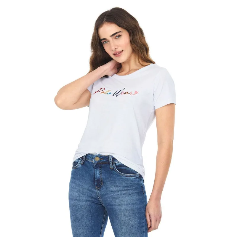 Camiseta Bordado Polo Wear Colorido Polo Wear Branco G